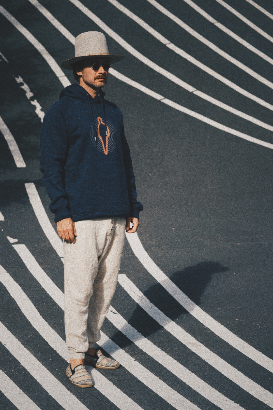 MAN ON THE RUN || DENIM BLUE UNISEX HOODIE