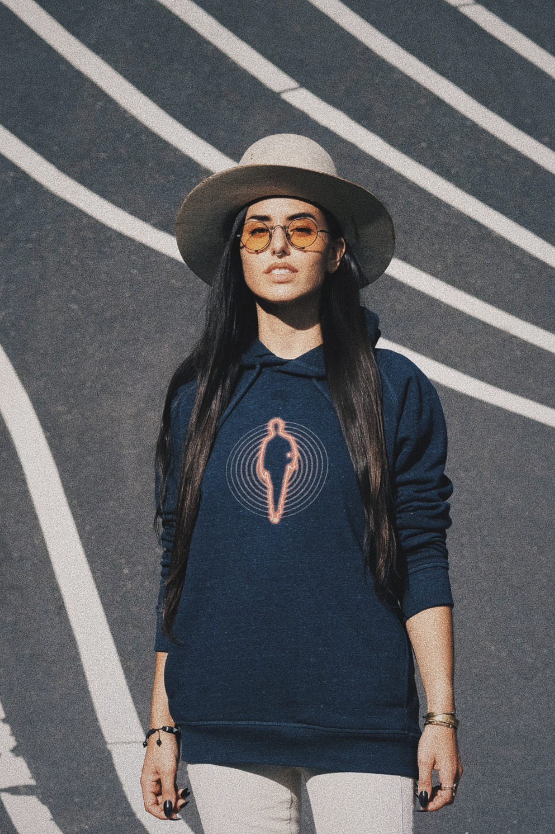 MAN ON THE RUN || DENIM BLUE UNISEX HOODIE