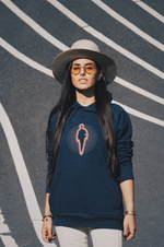 Load image into Gallery viewer, MAN ON THE RUN || DENIM BLUE UNISEX HOODIE
