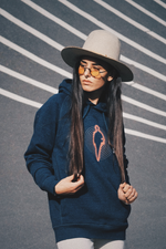 Load image into Gallery viewer, MAN ON THE RUN || DENIM BLUE UNISEX HOODIE
