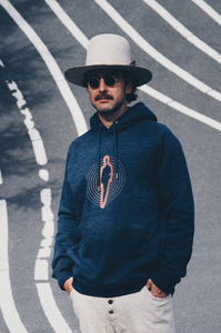 MAN ON THE RUN || DENIM BLUE UNISEX HOODIE