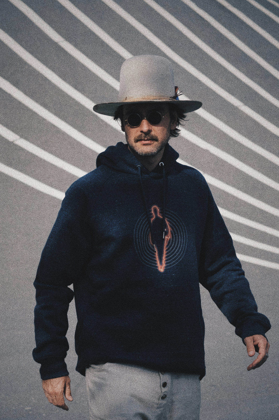MAN ON THE RUN || DENIM BLUE UNISEX HOODIE